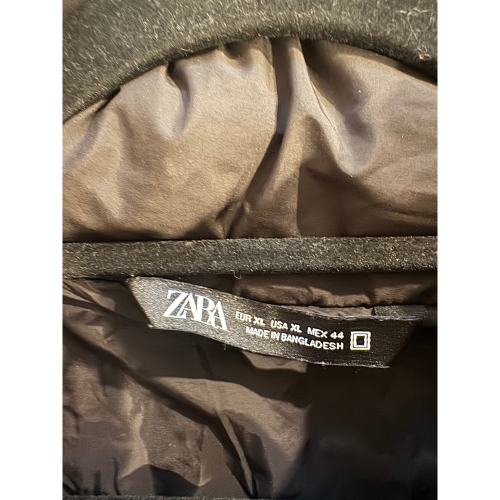 Zara Black Puffer oversized Vest Full Zip Quilted Sleeveless Jacket. Size XL - Picture 5 of 10